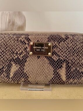 Michael Kors Tan Snake Print Wallet